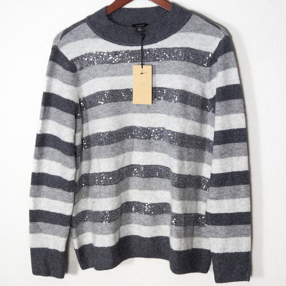 Halogen Sequin Sweater Size XXL Black Grey Everyday Ceremony Cozy